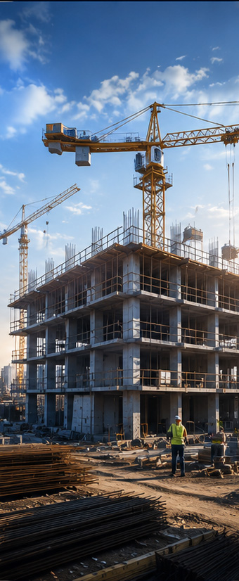 Partially completed real estate construction project