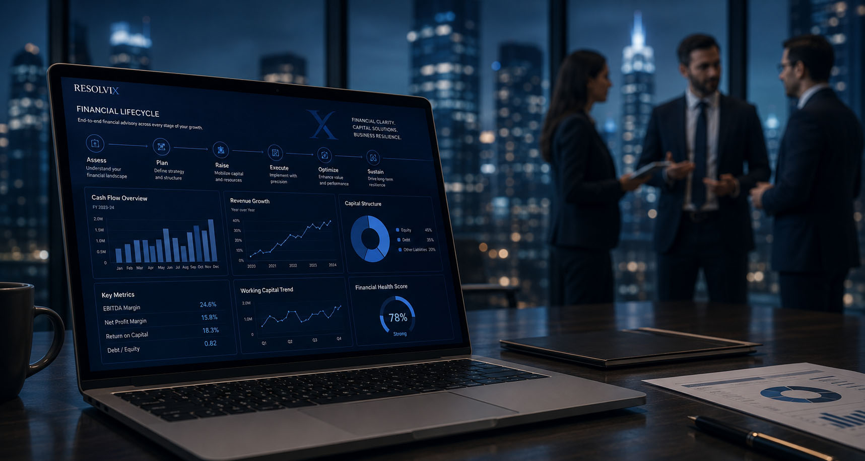 Financial dashboard supporting business planning and financial control
